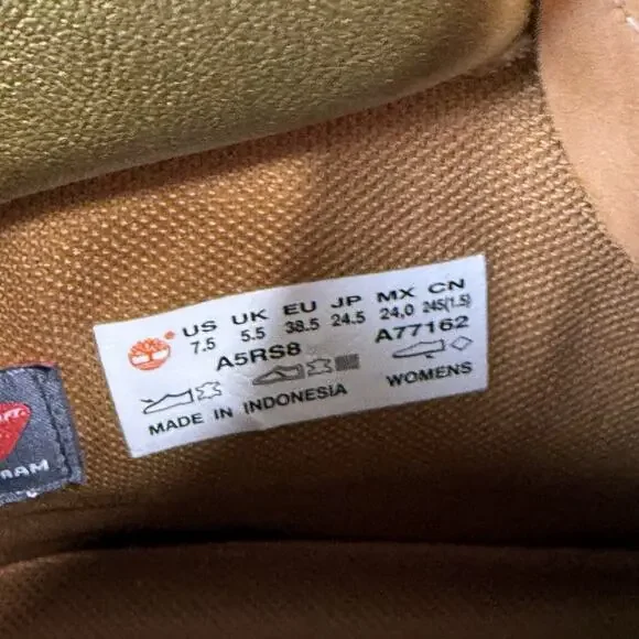 Timberland Heritage 6" Waterproof Boots 7.5 Wheat Nubuck Gold Lace Up Combat - Picture 9 of 10